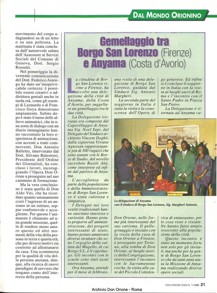 Don Orione oggi, 1999, 01, pagina 21