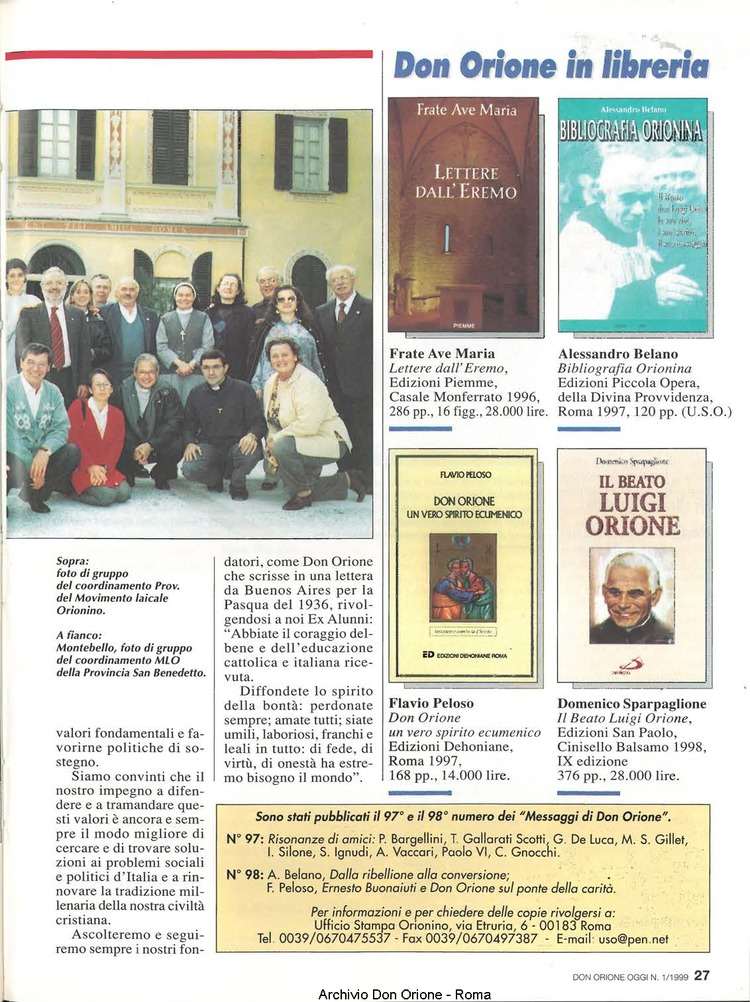 Don Orione oggi, 1999, 01, pagina 27