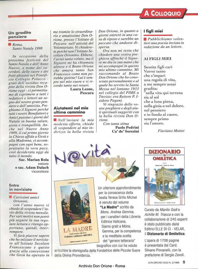 Don Orione oggi, 1999, 02, pagina 5