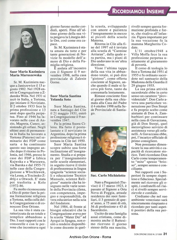 Don Orione oggi, 1999, 02, pagina 31