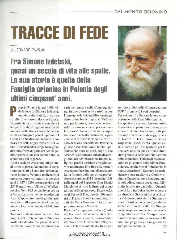 Don Orione oggi, 1999, 04, pagina 21