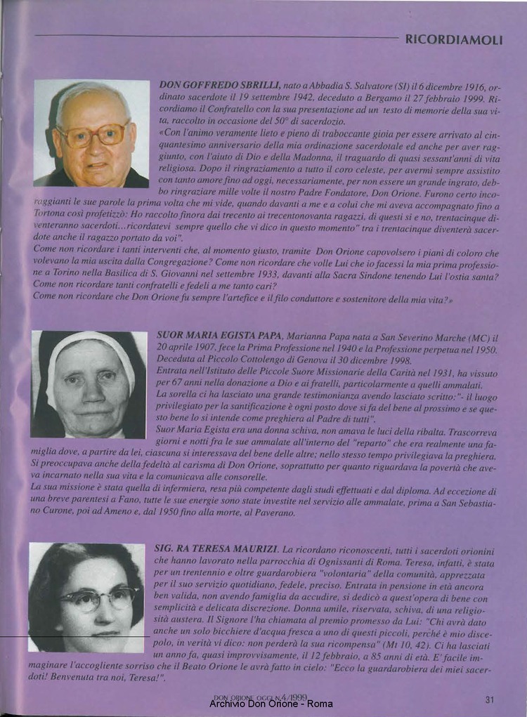 Don Orione oggi, 1999, 04, pagina 31