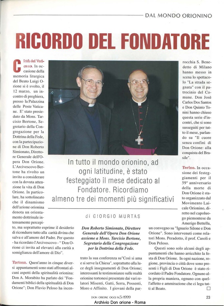 Don Orione oggi, 1999, 05, pagina 23