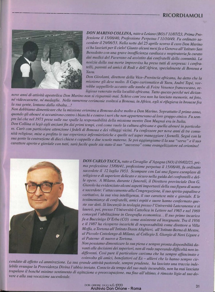Don Orione oggi, 1999, 06, pagina 31