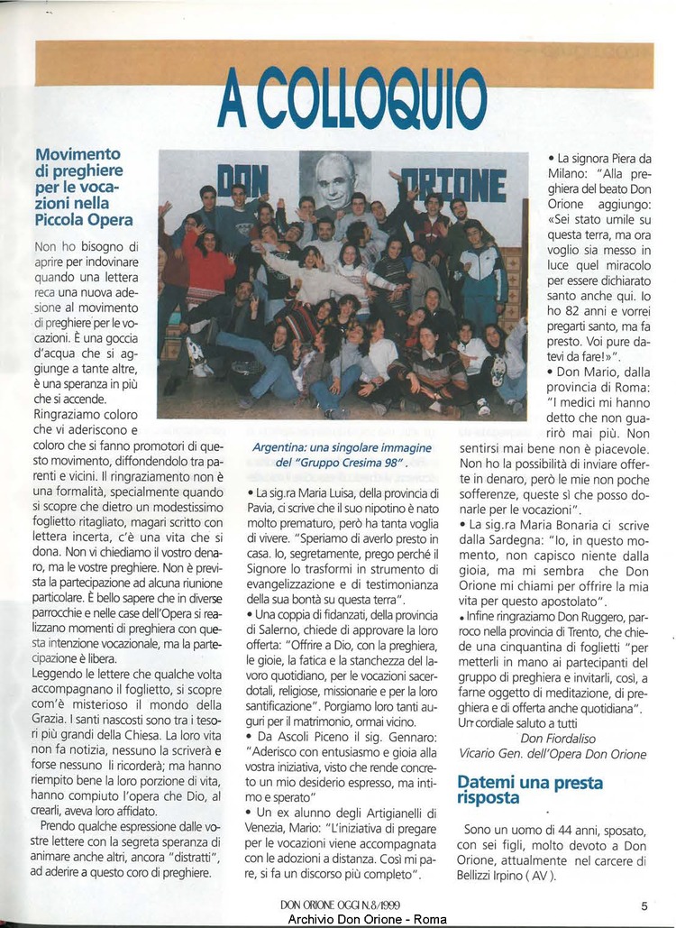 Don Orione oggi, 1999, 08, pagina 5