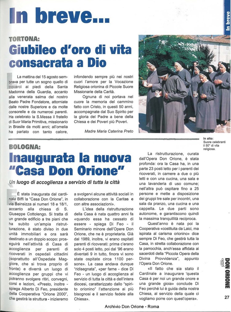 Don Orione oggi, 2000, 01, pagina 27