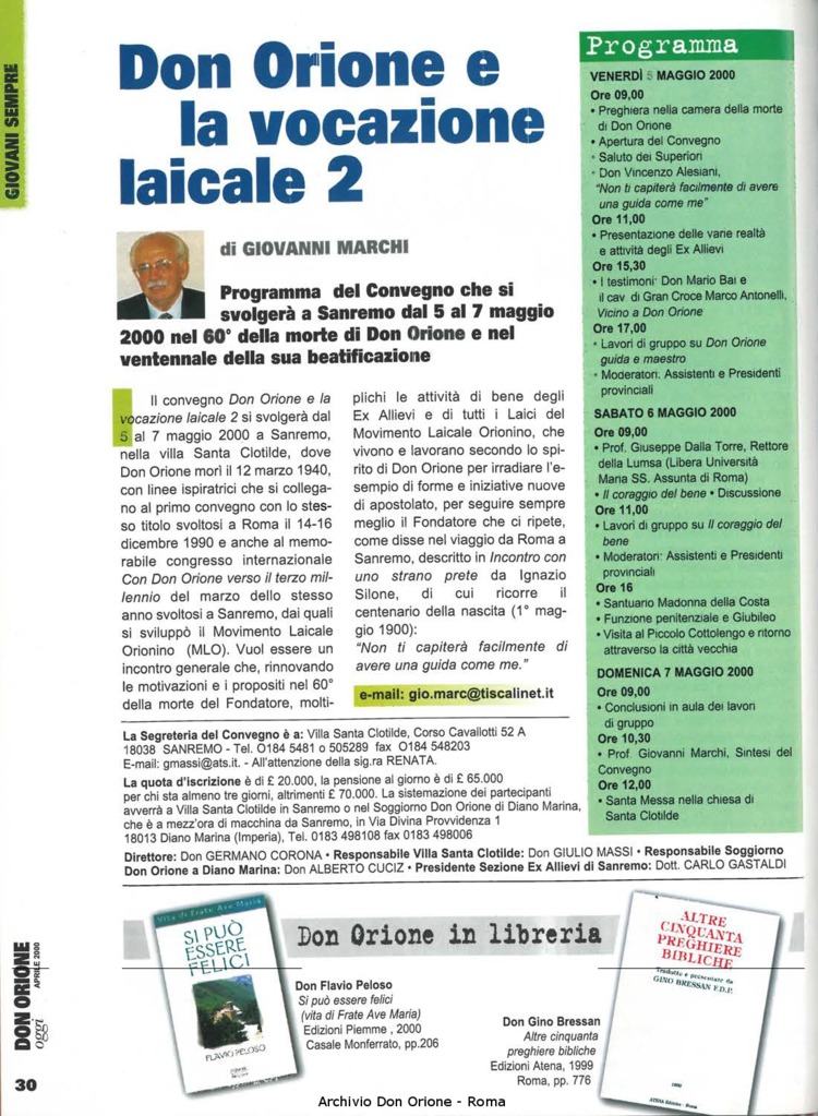 Don Orione oggi, 2000, 04, pagina 30