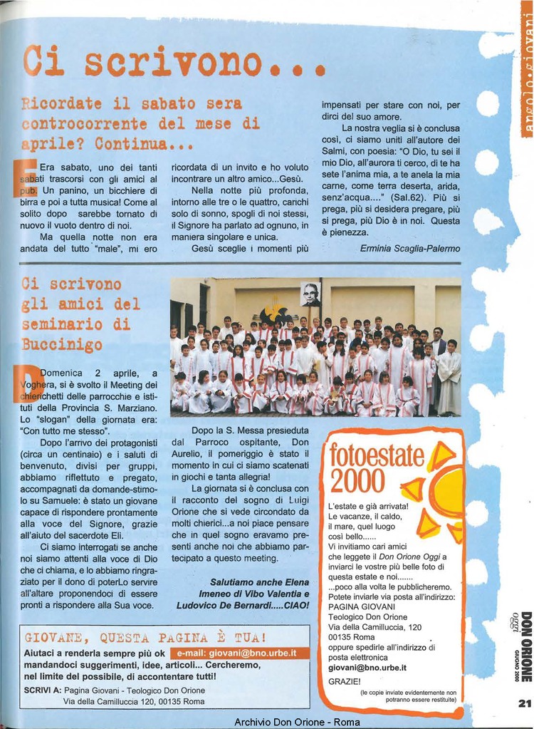 Don Orione oggi, 2000, 06, pagina 21