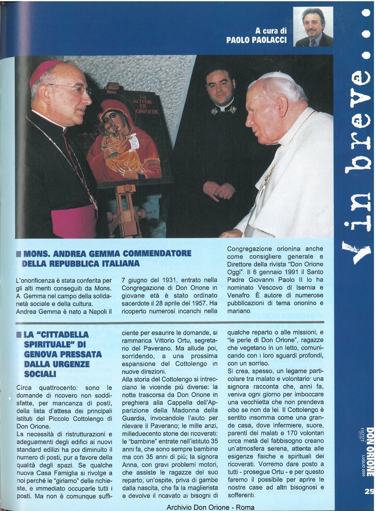 Don Orione oggi, 2000, 07, pagina 25
