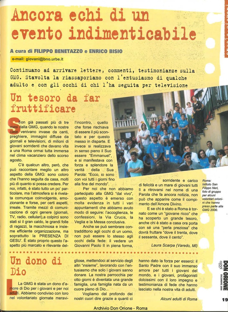 Don Orione oggi, 2000, 11, pagina 19