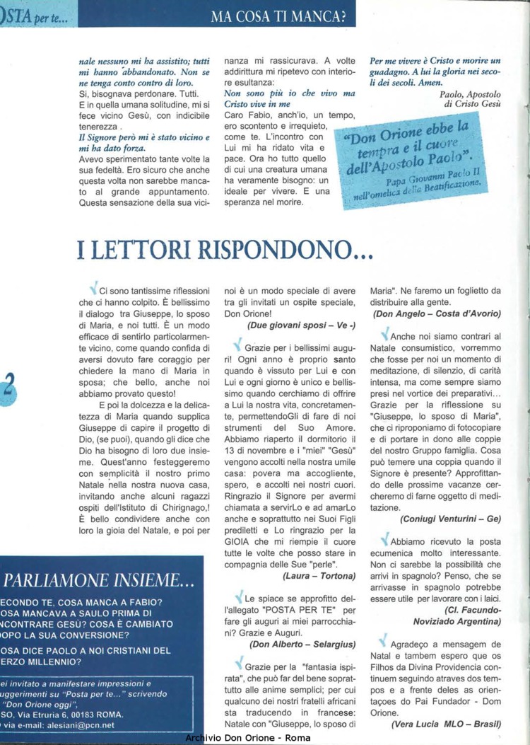 Don Orione oggi, 2001, 01, pagina 18