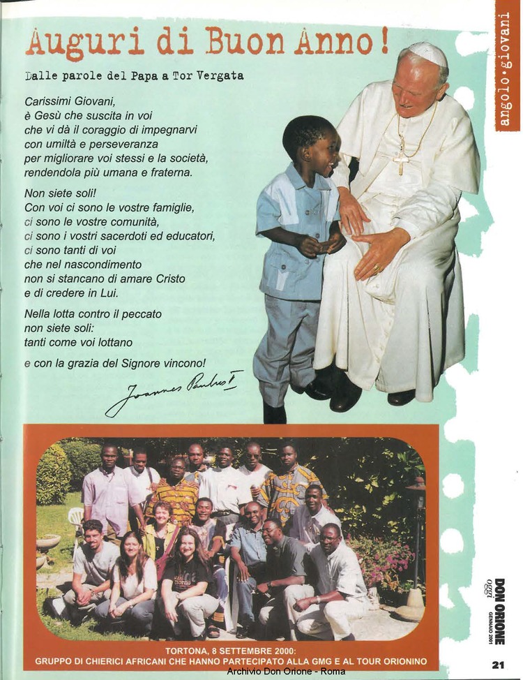 Don Orione oggi, 2001, 01, pagina 21