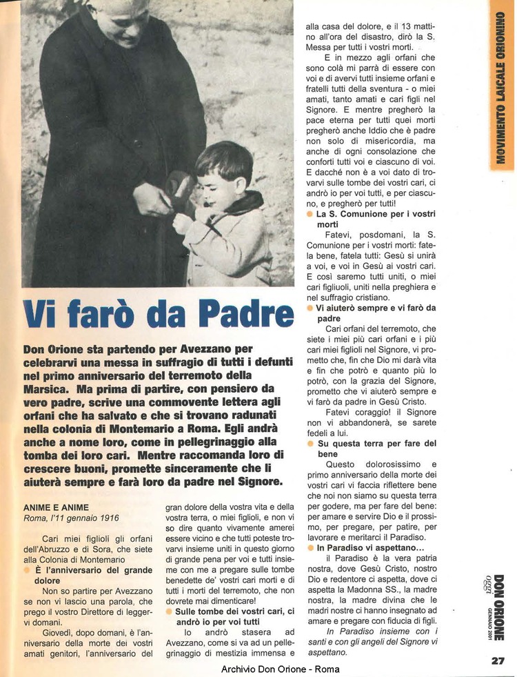 Don Orione oggi, 2001, 01, pagina 27