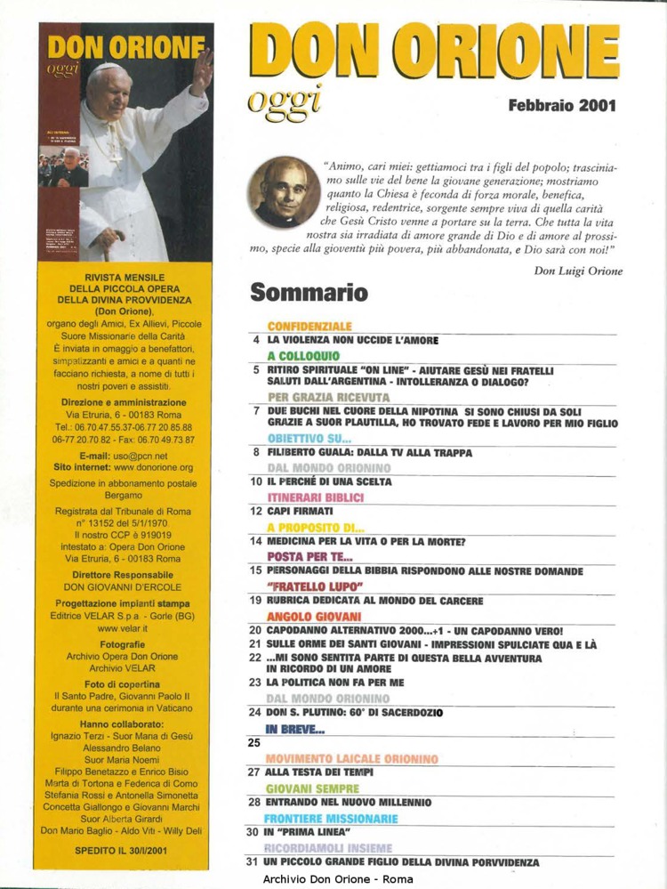 Don Orione oggi, 2001, 02, pagina 2