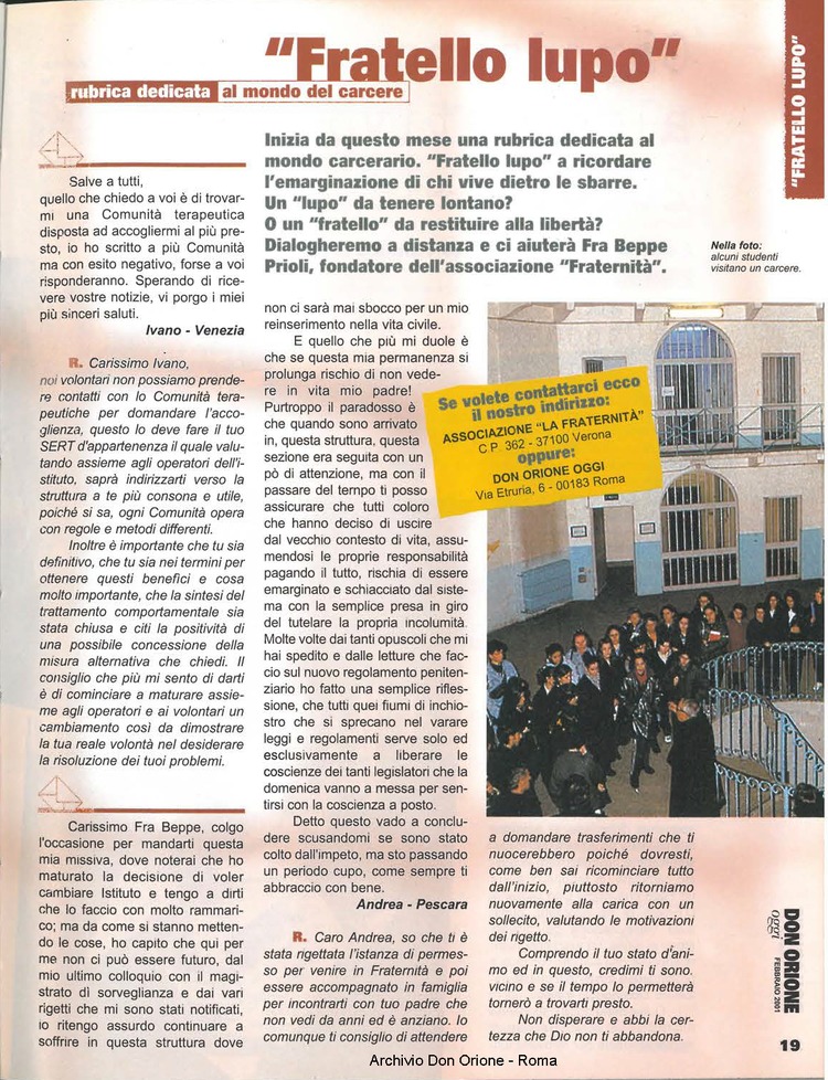 Don Orione oggi, 2001, 02, pagina 19