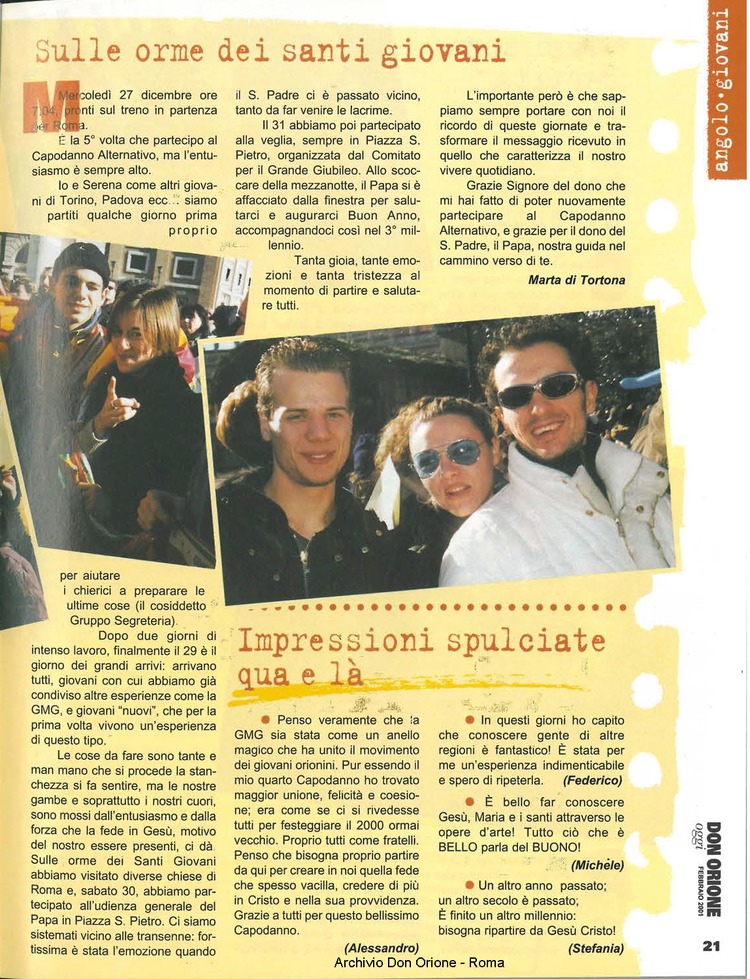 Don Orione oggi, 2001, 02, pagina 21