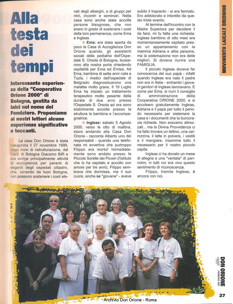 Don Orione oggi, 2001, 02, pagina 27