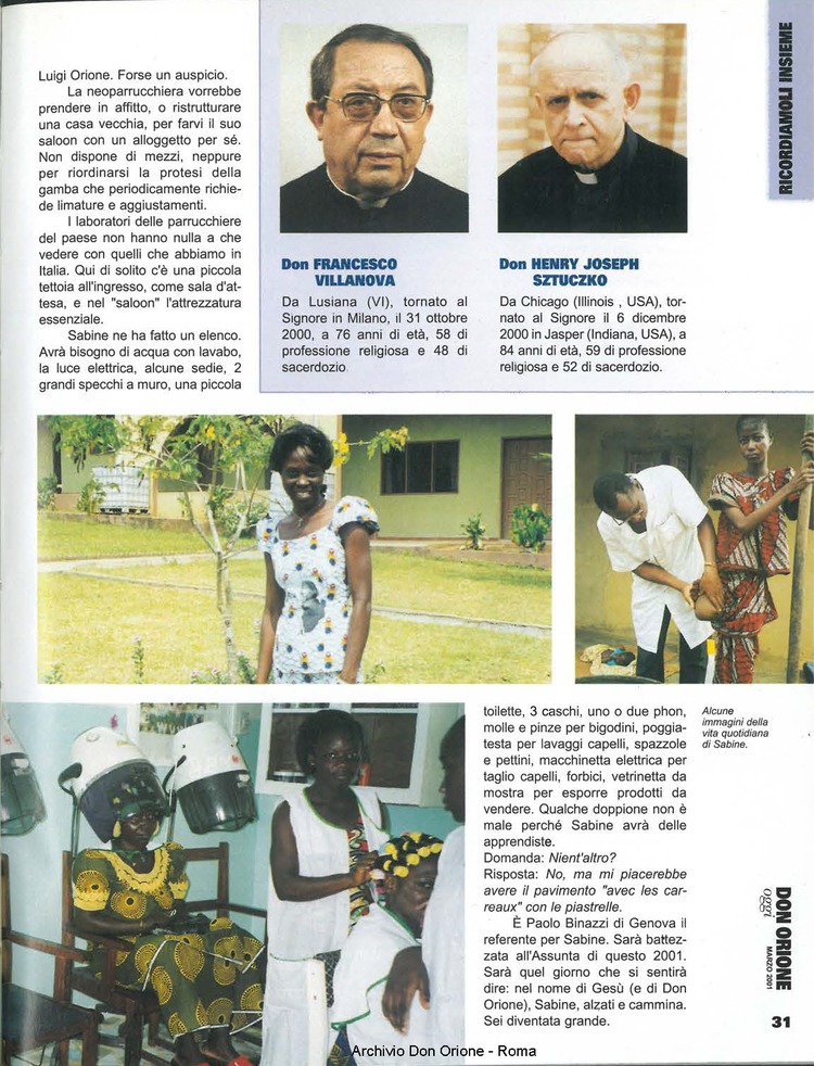 Don Orione oggi, 2001, 03, pagina 31