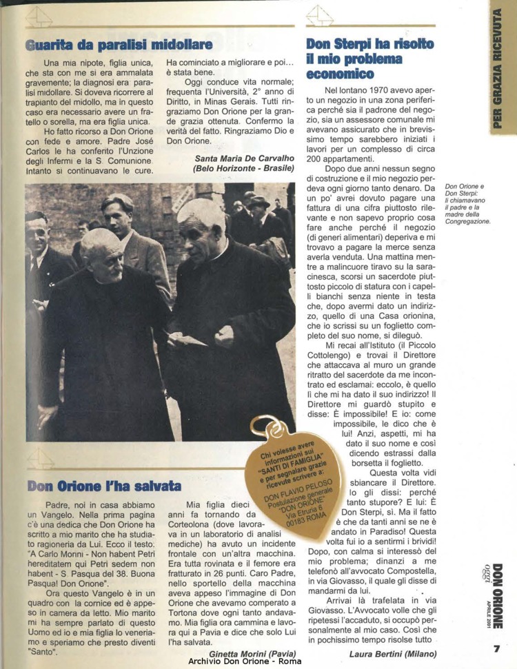 Don Orione oggi, 2001, 04, pagina 7