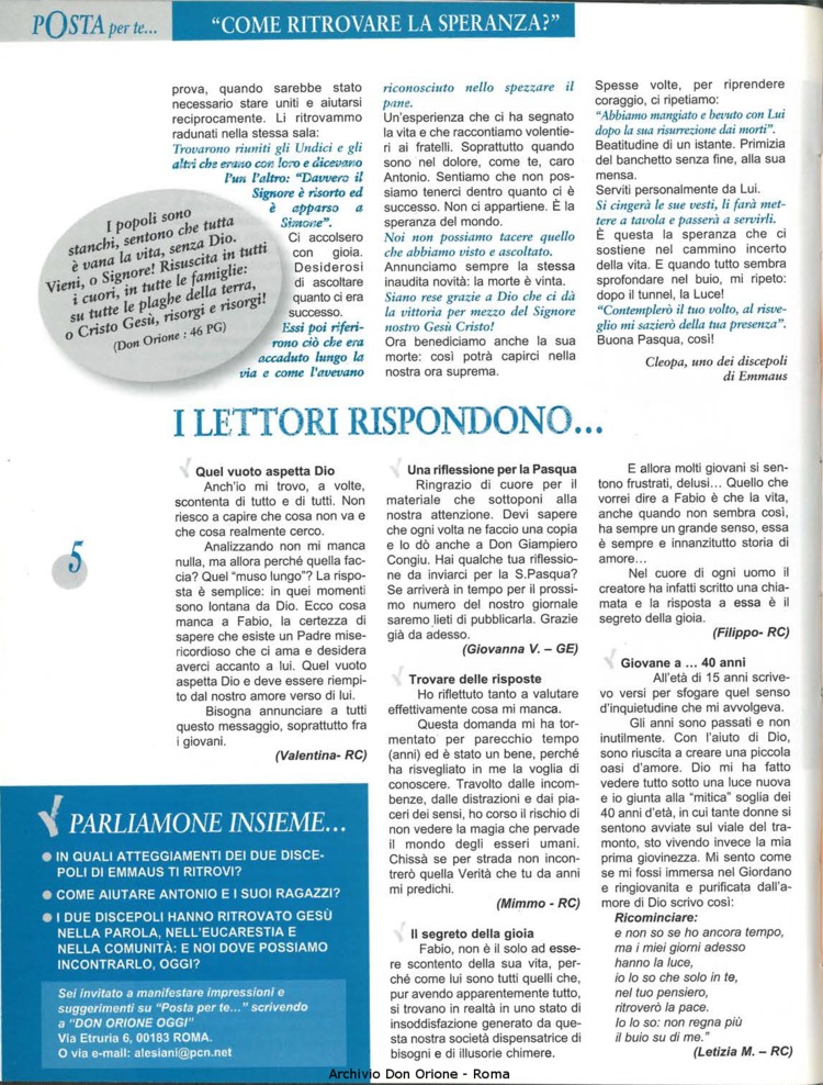 Don Orione oggi, 2001, 04, pagina 18