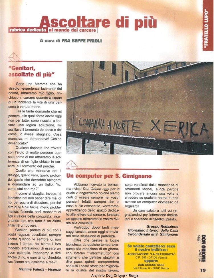 Don Orione oggi, 2001, 04, pagina 19