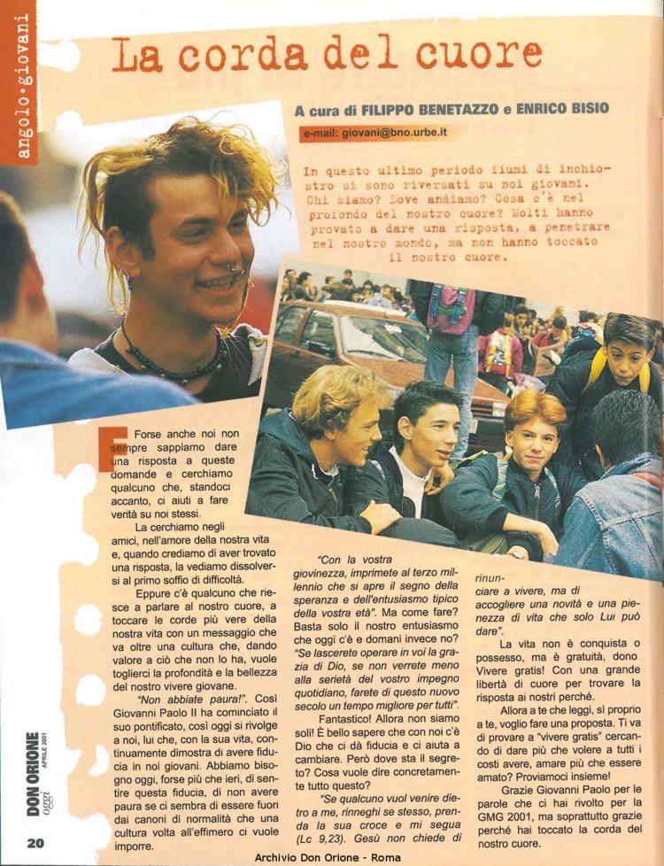 Don Orione oggi, 2001, 04, pagina 20