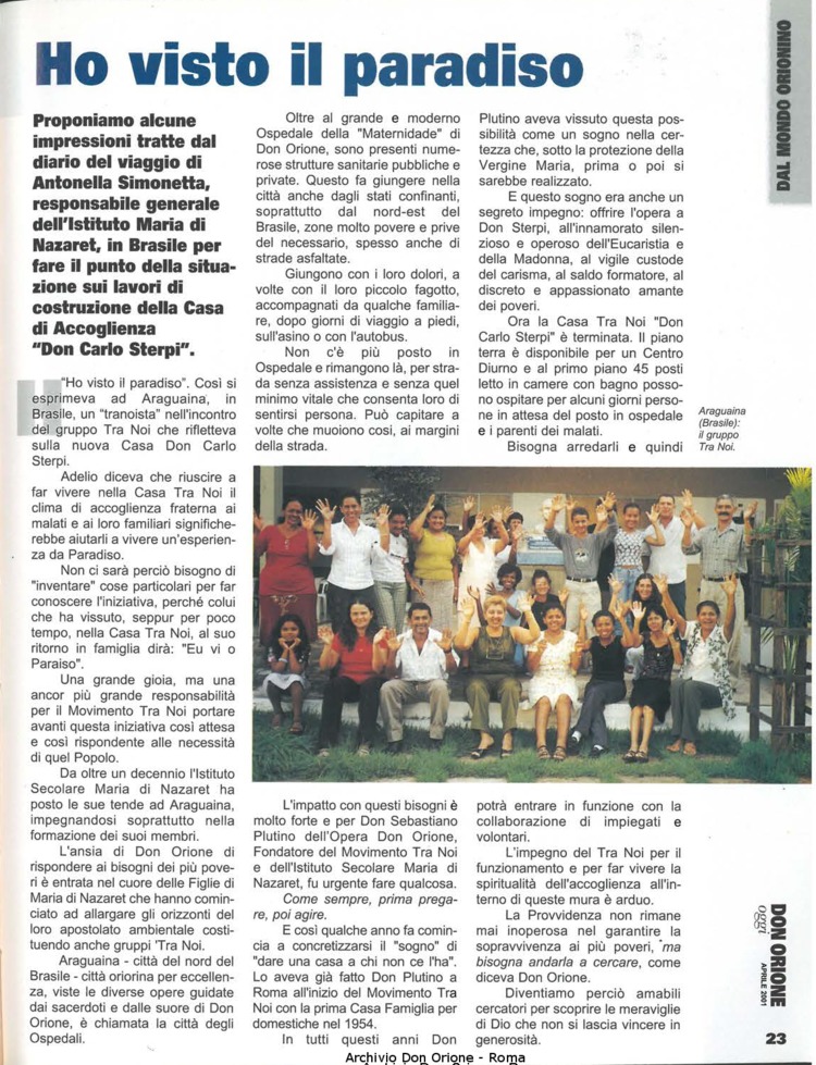 Don Orione oggi, 2001, 04, pagina 23