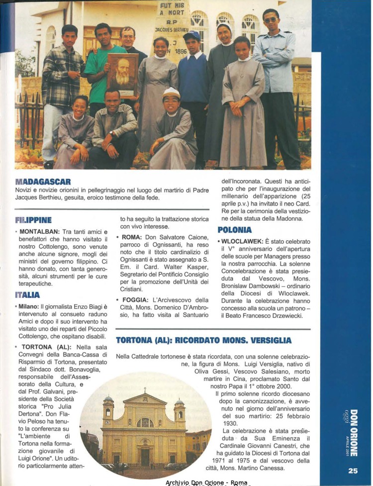 Don Orione oggi, 2001, 04, pagina 25