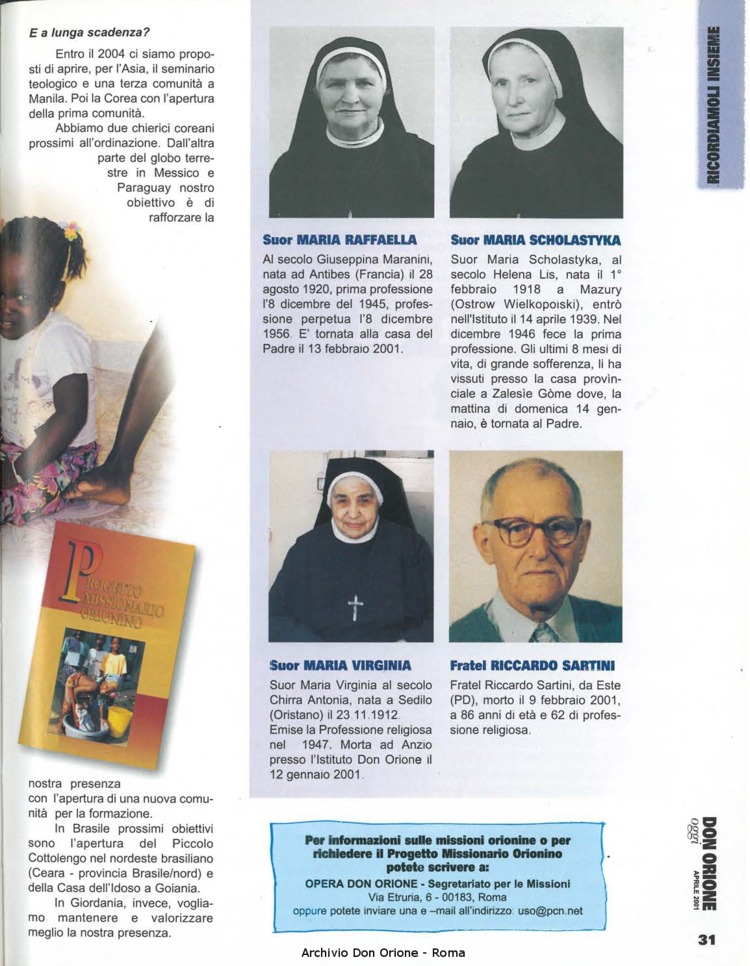 Don Orione oggi, 2001, 04, pagina 31