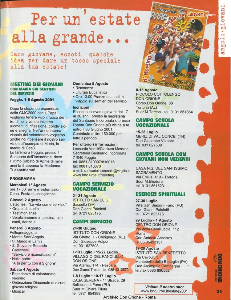 Don Orione oggi, 2001, 05, pagina 21