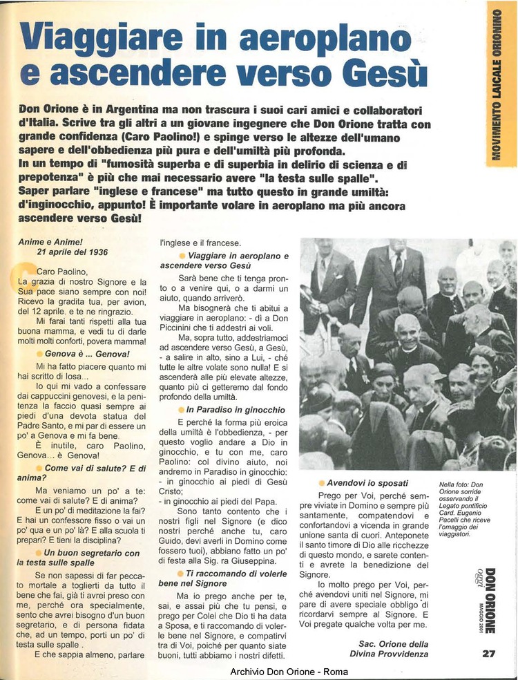 Don Orione oggi, 2001, 05, pagina 27