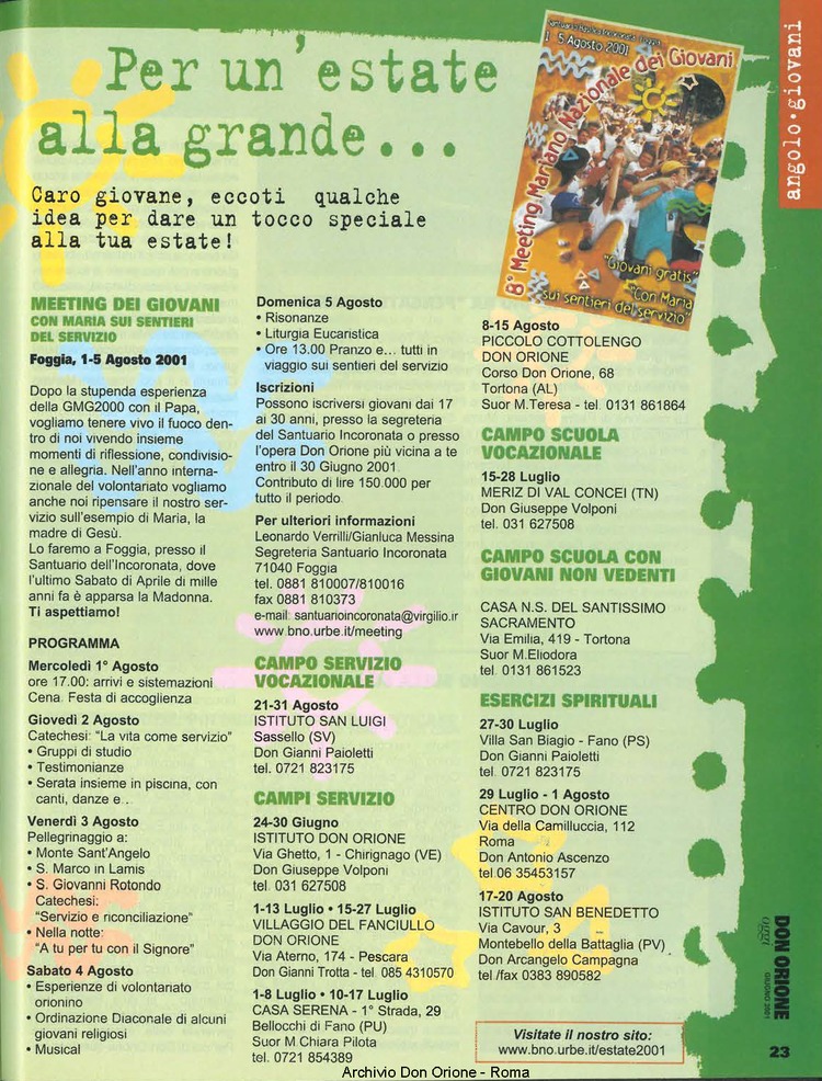 Don Orione oggi, 2001, 06, pagina 23