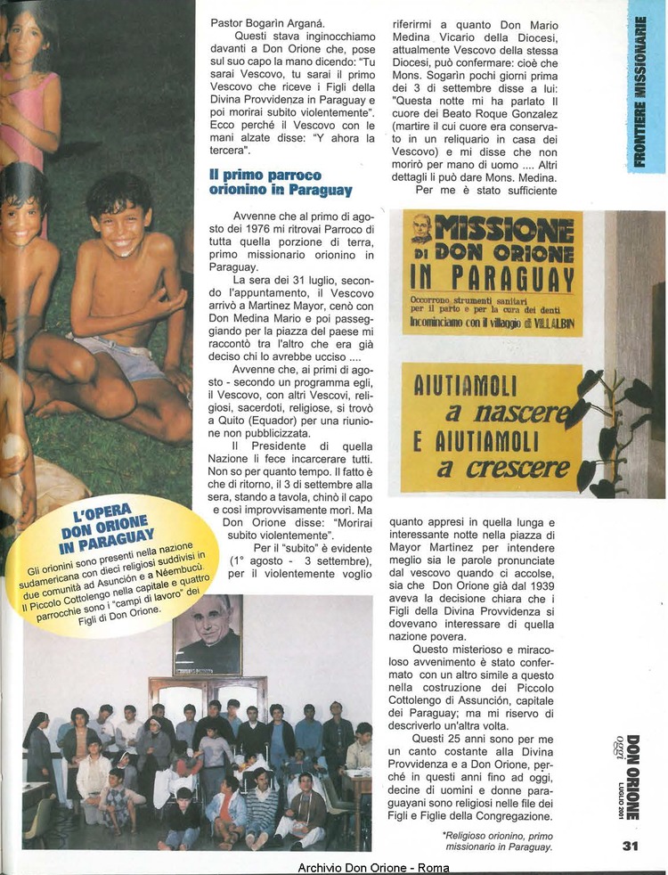 Don Orione oggi, 2001, 07, pagina 31