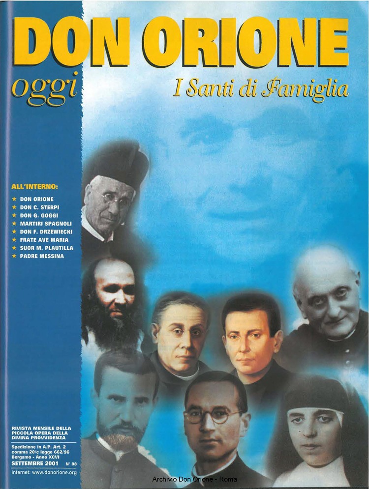 Don Orione oggi, 2001, 08, pagina 1