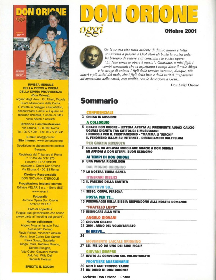 Don Orione oggi, 2001, 09, pagina 2