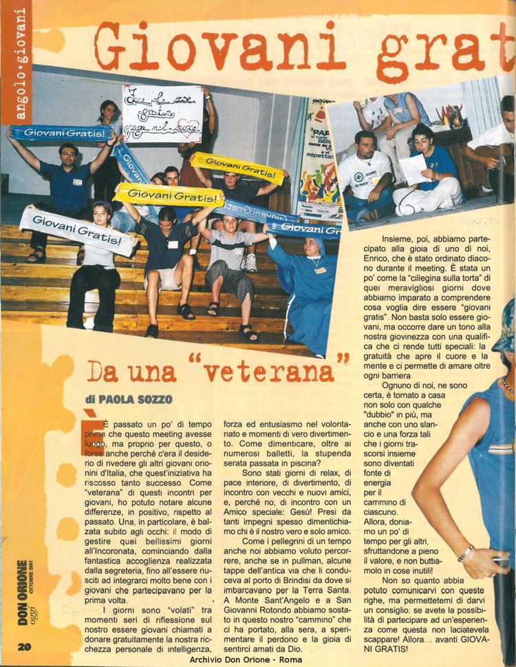 Don Orione oggi, 2001, 09, pagina 20