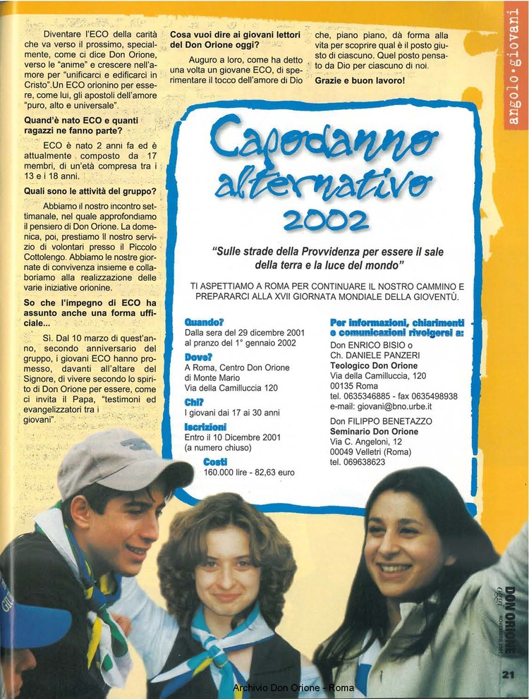 Don Orione oggi, 2001, 10, pagina 21