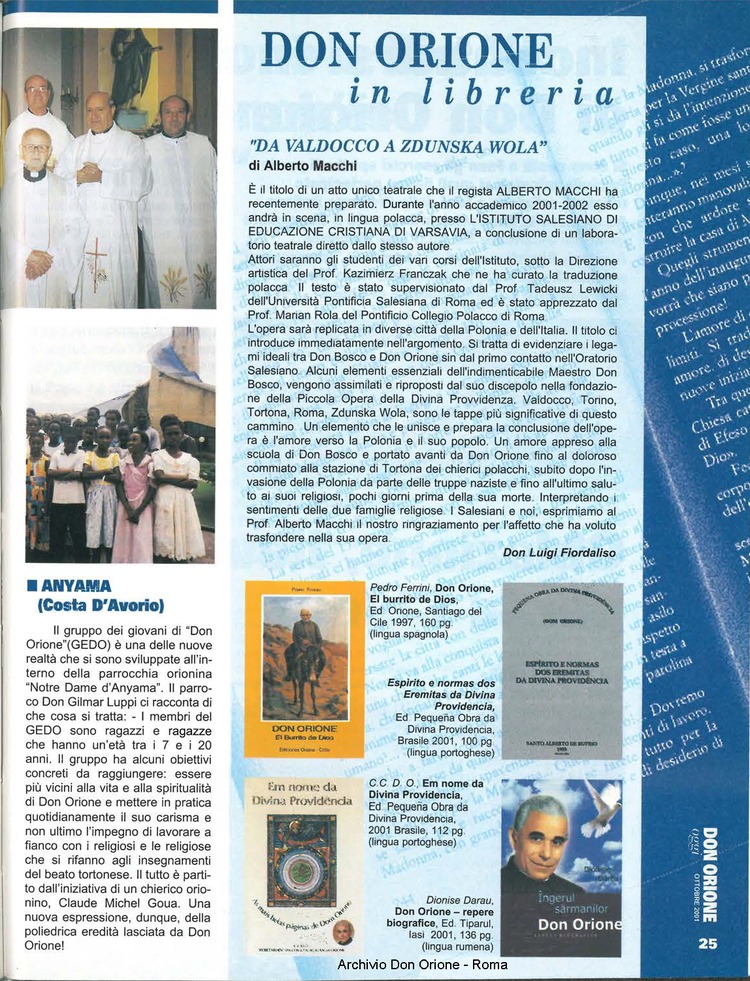 Don Orione oggi, 2001, 10, pagina 25