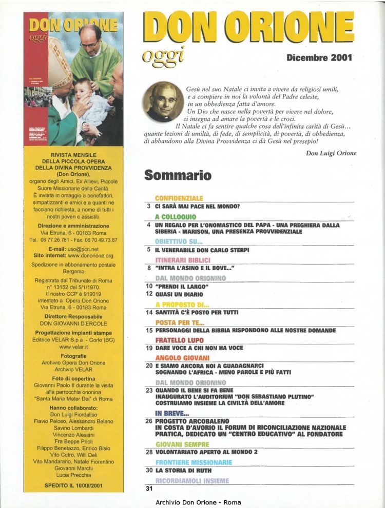 Don Orione oggi, 2001, 11, pagina 2
