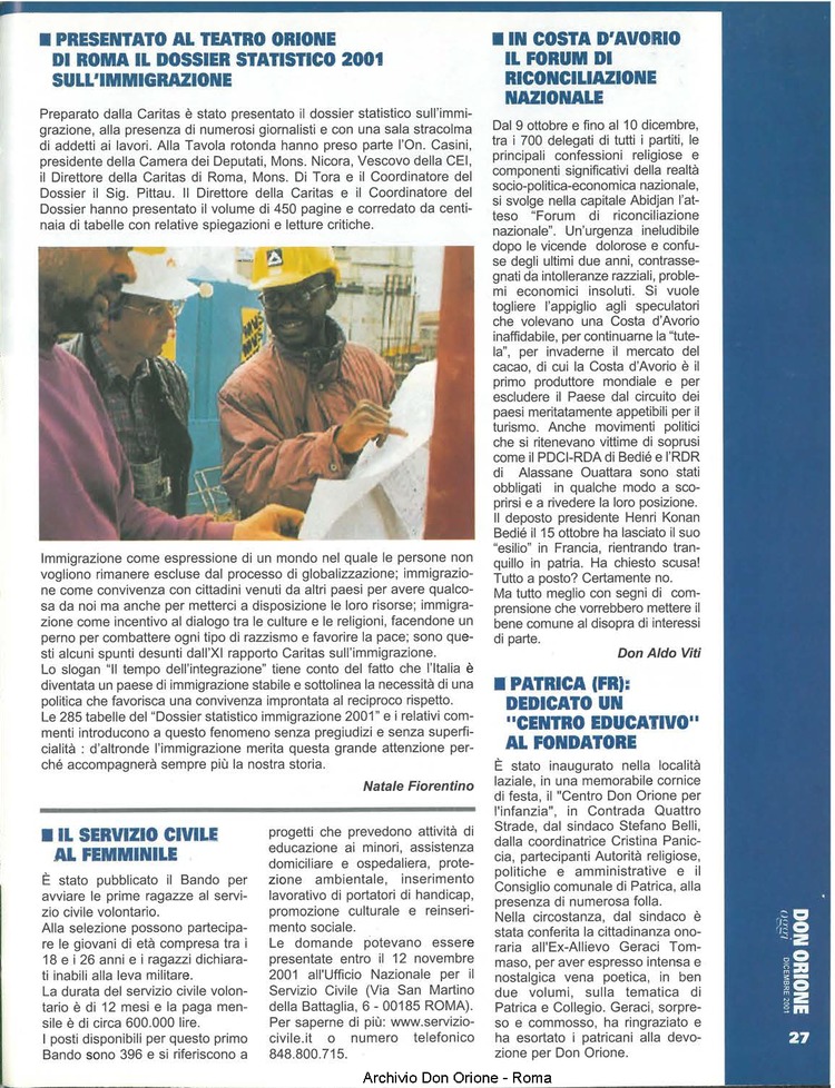 Don Orione oggi, 2001, 11, pagina 27