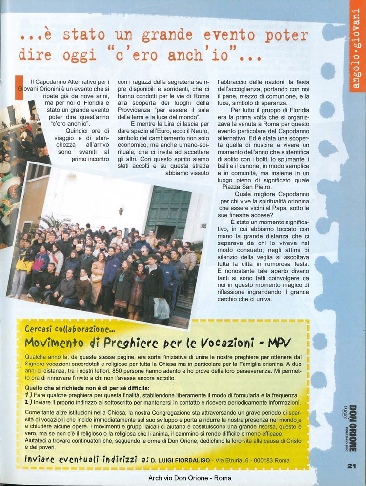 Don Orione oggi, 2002, 02, pagina 21