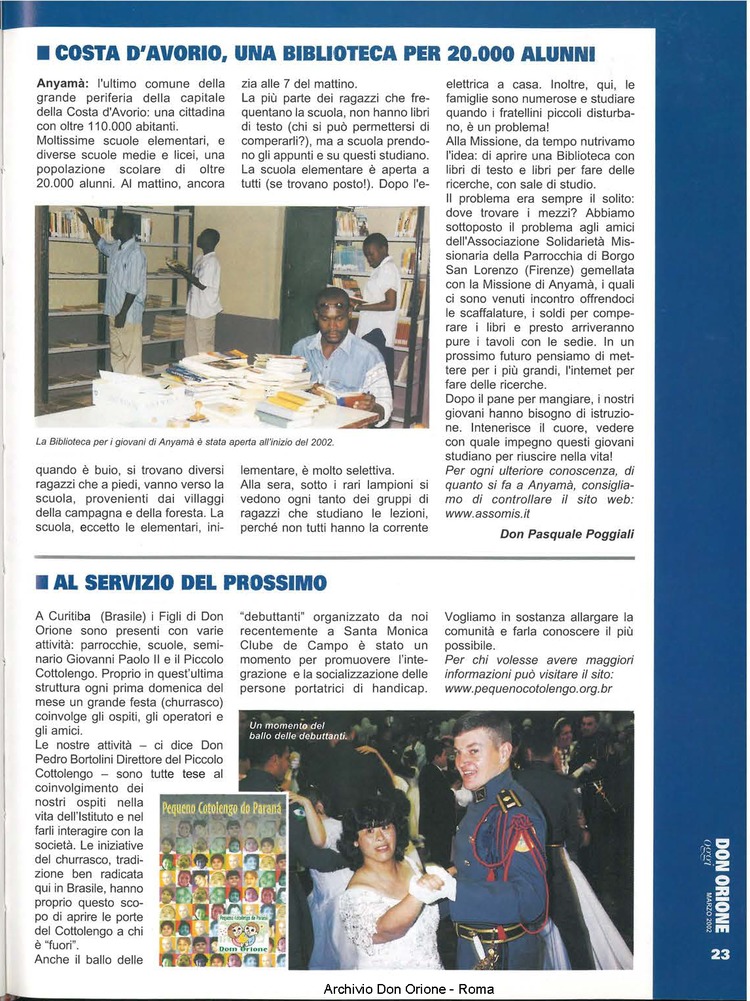Don Orione oggi, 2002, 03, pagina 23
