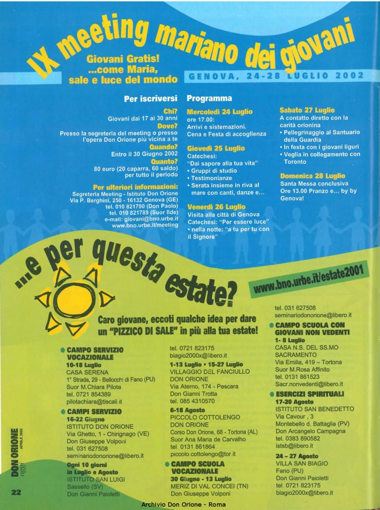 Don Orione oggi, 2002, 04, pagina 22