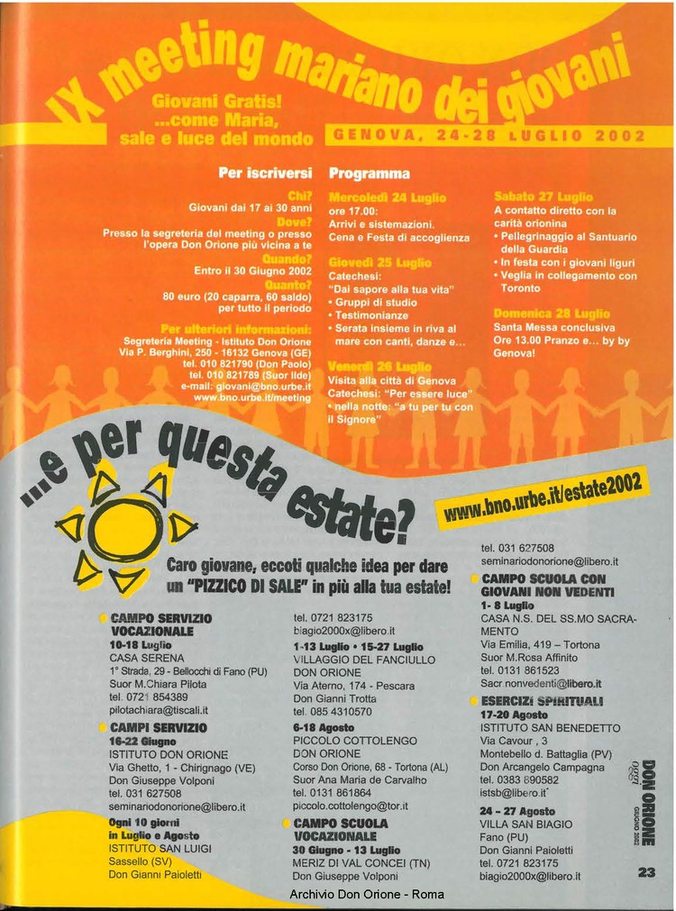 Don Orione oggi, 2002, 06, pagina 23