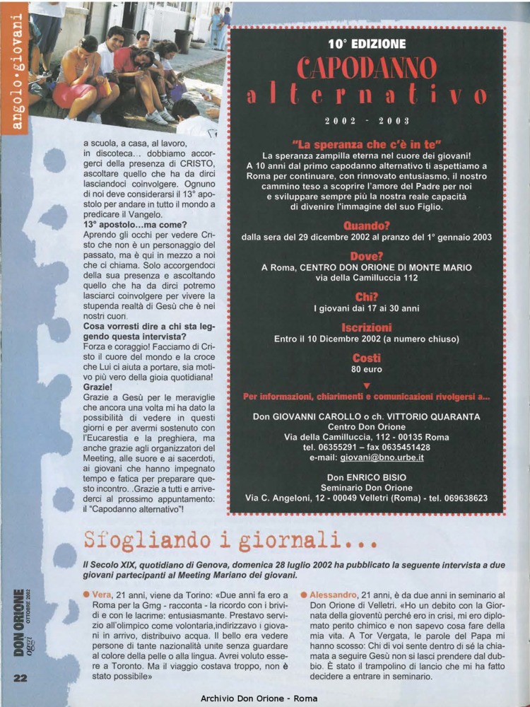 Don Orione oggi, 2002, 09, pagina 22