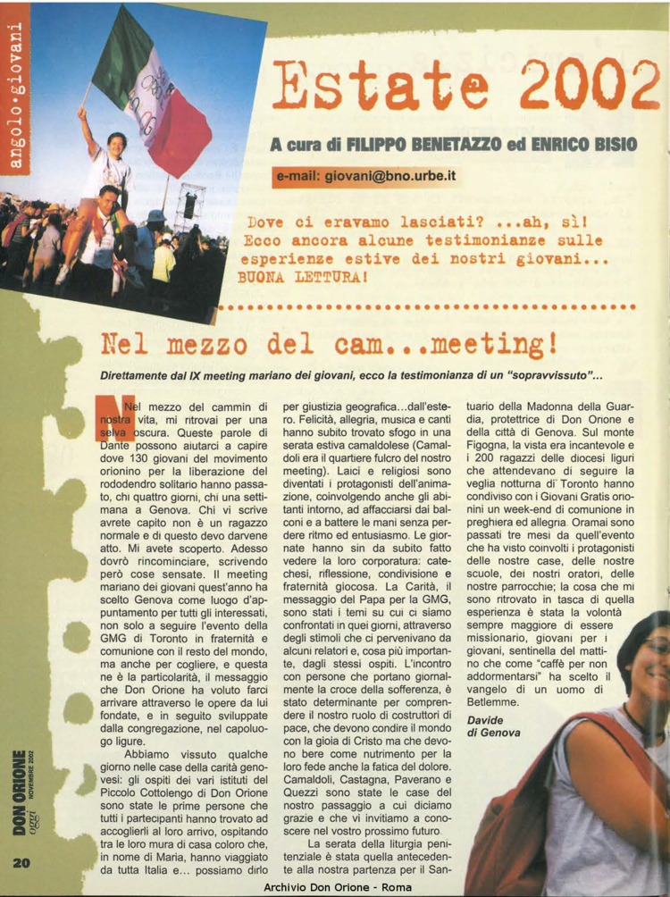 Don Orione oggi, 2002, 10, pagina 20