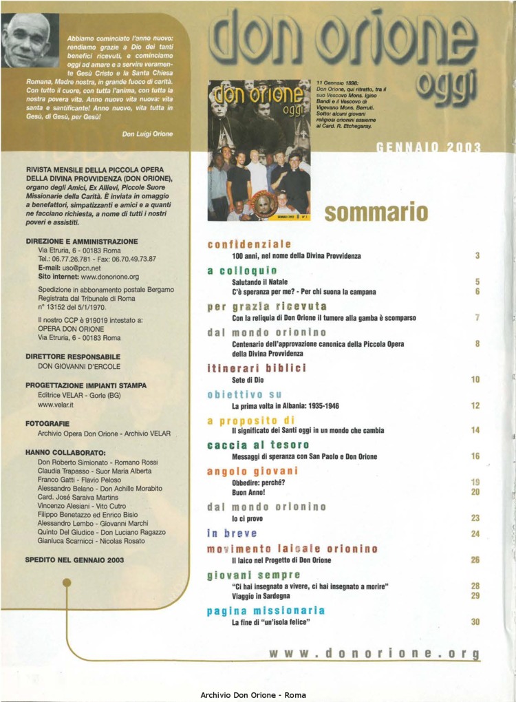 Don Orione oggi, 2003, 01, pagina 2