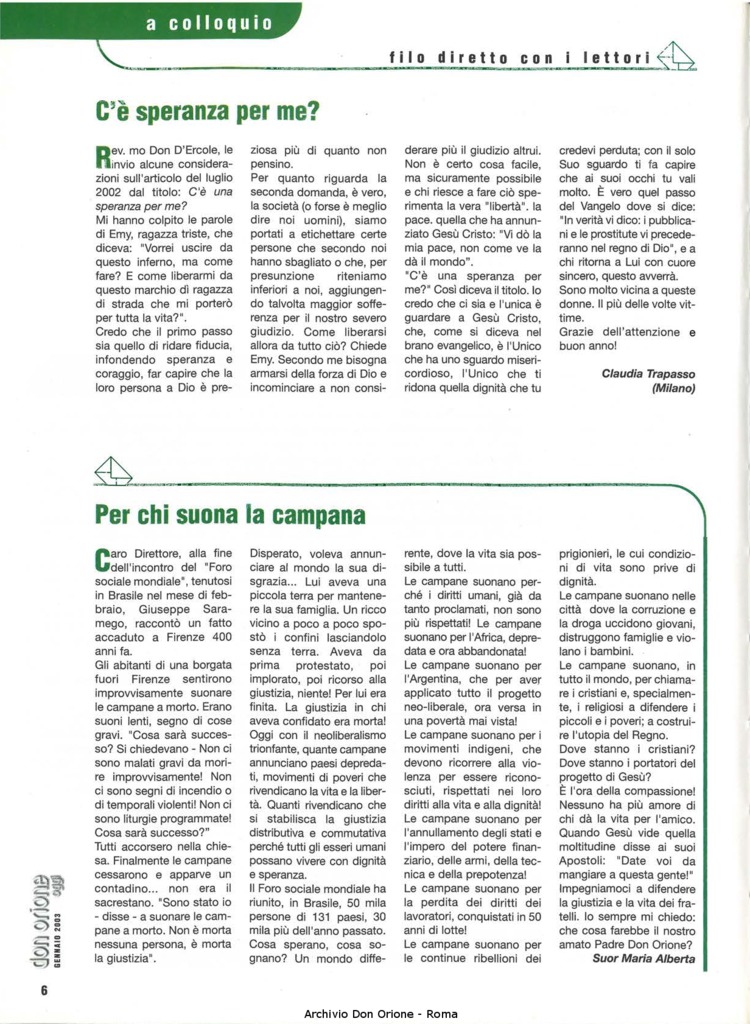 Don Orione oggi, 2003, 01, pagina 6