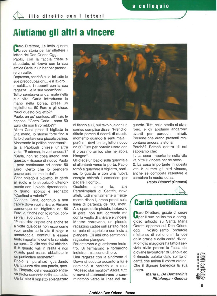 Don Orione oggi, 2003, 02, pagina 5