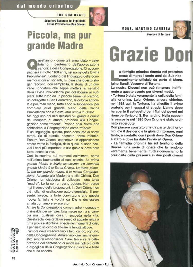 Don Orione oggi, 2003, 03, pagina 10